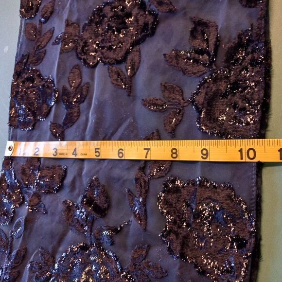 NY&CO Polyester/Rayon Navy Blue and Velvet Black flowers - Picture 5 of 5